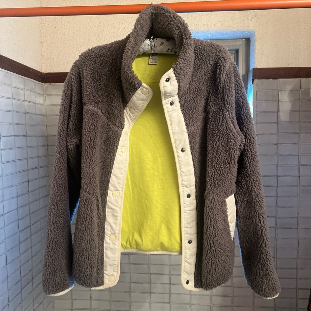 L.L. Bean Gray and Yellow Sherpa Jacket